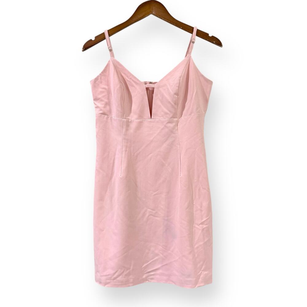Lulus Sultry Moments Mini Dress Womens Small Blush Pink Plunge V-Neck Sleeveless - Picture 2 of 11
